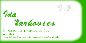 ida markovics business card